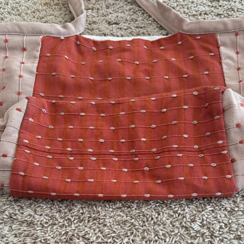 Mercado Global Rosa Tote Hand Woven Artisan Ginger Cream Boho Cotton Bag